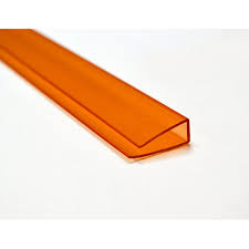 Торцевой профиль для поликарбоната 4мм Оранжевый (2,1м)