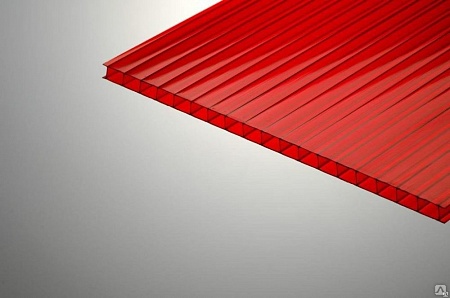 Поликарбонат красный сотовый (2,1м х 6м х 6мм)