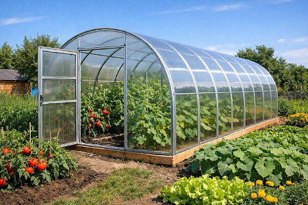 Теплица из поликарбоната 3 на 10 оцинкованная "Мощная" 40х20