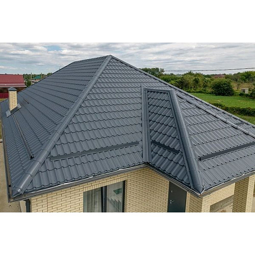 Металлочерепица Монтеррей 0,45мм Графит (RAL 7024)