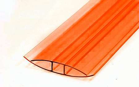 Соединительный профиль для поликарбоната 6мм Оранжевый (6м)